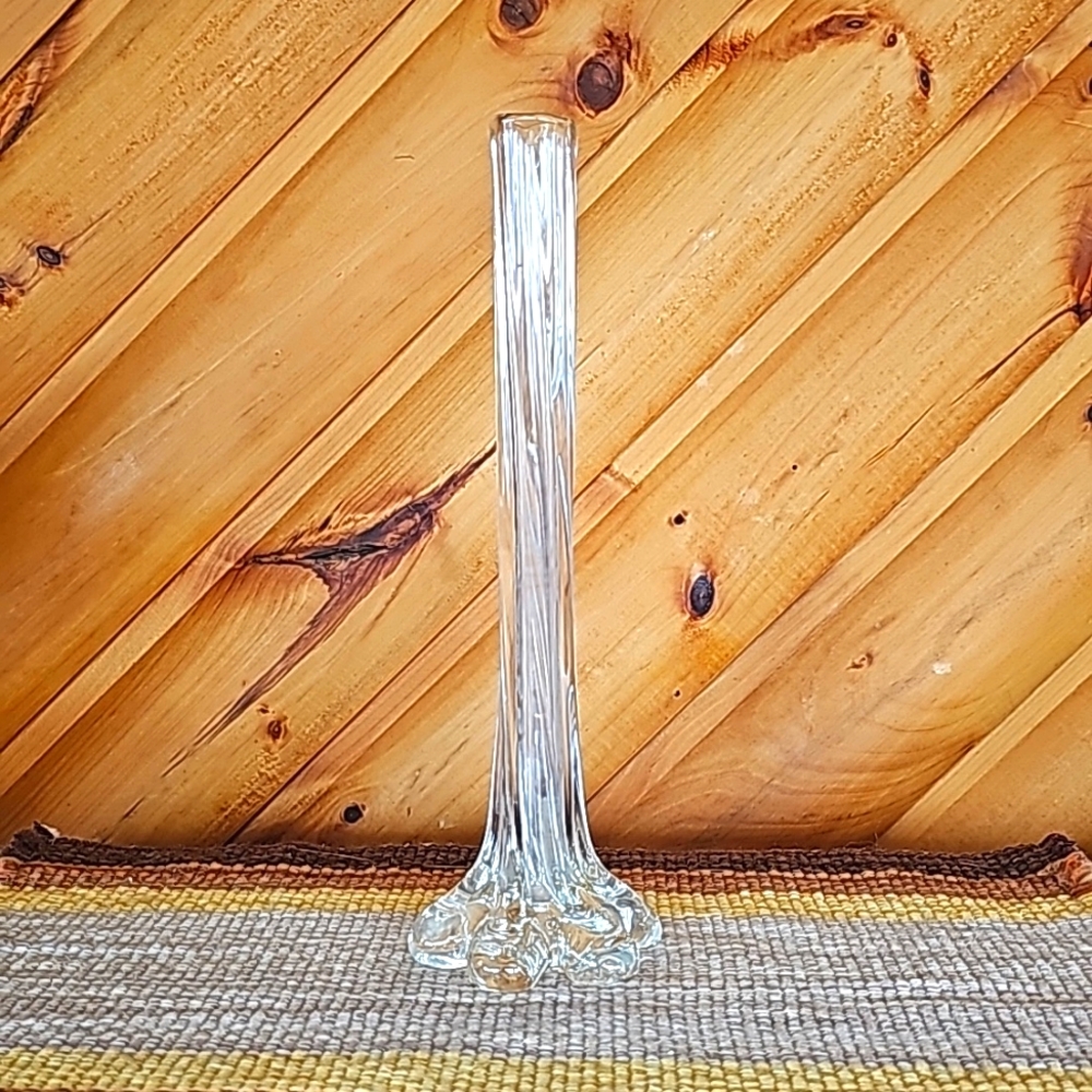 Twisted Glass Tall Bud Vase